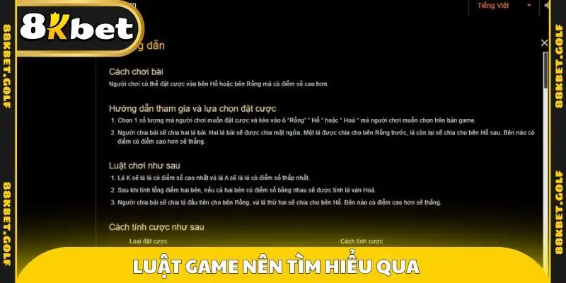 Luật game nên tìm hiểu qua