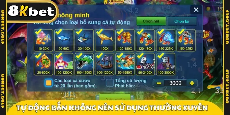 Tự động bắn không nên sử dụng thường xuyên